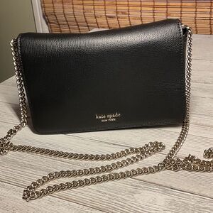 kate spade Sylvia Leather Wallet on Chain - black Crossbody